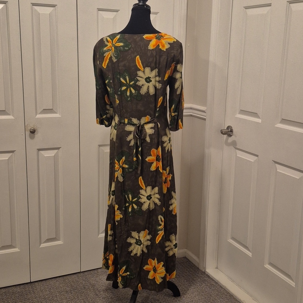 NWT JOLIBEL Green floral print V-Neck Maxi dress - 8 - Picture 4 of 8